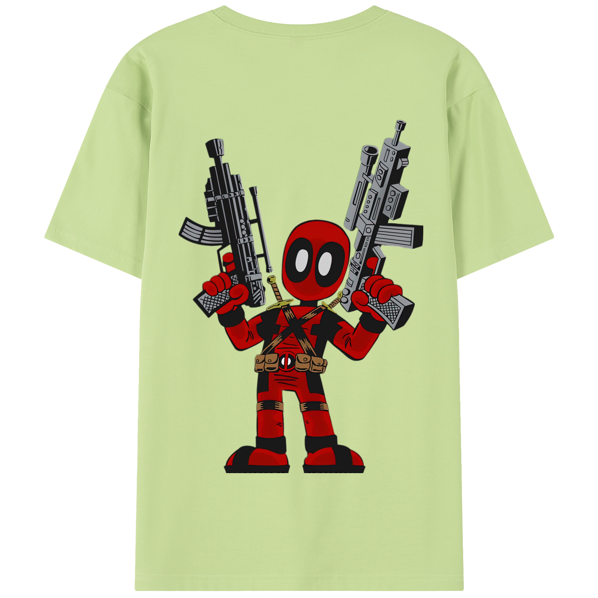 （画像用） Deadpool デッドプール 綿100％半袖Tシャツ（背面プリント）